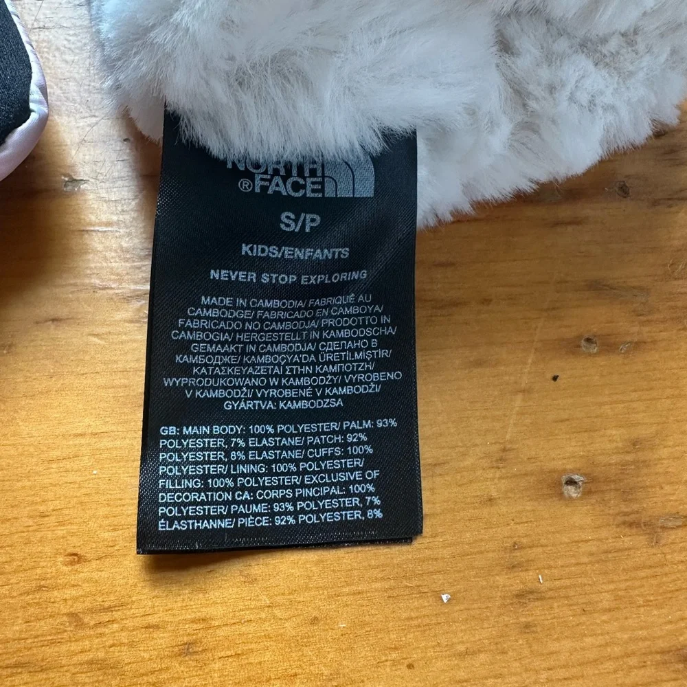 The North Face White and Pink Kids' Gloves